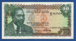 KENYA - P.12a – 10 Shilingi / Shillings 1975 VF, Serie B/41 767856 - Kenia