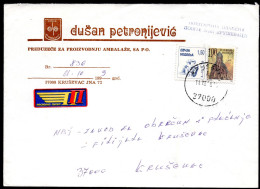 Yugoslavia 1999 - 2 Surcharge Stamp - Children`s Week - Hilandar - Cover - Briefe U. Dokumente