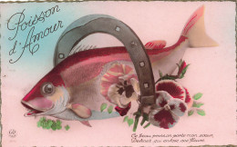 CPA - Poisson D'Amour - Fleur - Fer à Cheval - Poisson - 1913 - Editeur GD La Rose - Carte Postale Ancienne - Poissons Et Crustacés