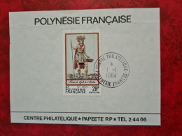 FRAGEMENT POLYNESIE FRANCAISE CENTRE PHILATELIQUE PAPEETE 1984 FEMME DES ILES STE CHRISTINE - Covers & Documents