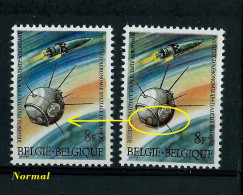 N° 1380V  Satellite Glissé + Normal - 1961-1990