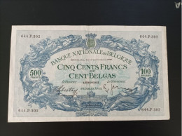 Billete De Bélgica De 500 Francos, Año 1938 - 500 Francs