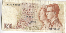 Vends Beau Billet De Banque  BELGIQUE  50 FRANCS    1966 - Otros & Sin Clasificación