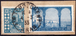 ALGÉRIE - 1933 - TàD "AIN TEMOUCHENT / ORAN" Sur Yv.78 & Yv.83 Sur Fragment - TB - Usati