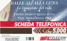 SCHEDA TELEFONICA TELECOM - PRIMO SBARCO SULLA LUNA (2 SCANS) - Pubbliche Tematiche