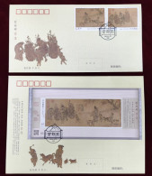 China 2023 Classic Ancient Painting - Salesman Picture Silk FDC 2v - Covers & Documents