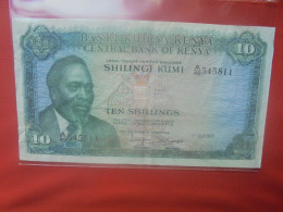 KENYA 10 SHILLINGS 1972 Circuler (B.29) - Kenia