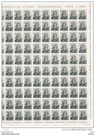 REPUBBLICA:  1961  MICHELANGIOLESCA  -  £. 1  GRIGIO  FGL. 100  N. -  SASS. 899 - Full Sheets