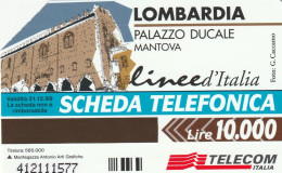 SCEDA TELEFONICA - LOMBARDIA - PALAZZO DUCALE - MANTOVA (2 SCANS) - Pubbliche Tematiche