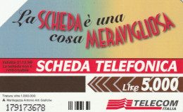 SCEDA TELEFONICA - LA SCHEDA E' UNA COSA MERAVIGLIOSA (2 SCANS) - Publieke Thema