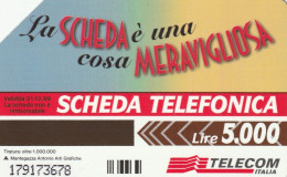 SCEDA TELEFONICA - LA SCHEDA E' UNA COSA MERAVIGLIOSA (2 SCANS) - Public Themes