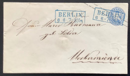 BERLIN R2 In Blau (Hofpostamt) LUXUS Auf Preussen Ganzsache 2 Sgr Wappenausgabe Mi U24>Meckermünde (Prusse Entier Brief - Postal  Stationery