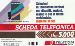 SCEDA TELEFONICA - SOLUZIONI DI TELECOMUNICAZIONI PER DISABILI, ANZIANI, MALATI E TUTELA AMBIENTALE (2 SCANS) - Pubbliche Tematiche