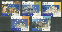 POLAND Oblitéré 4010-4014 Capitales Union Européenne Berlin Rome Stockholm Tallin La Valette Allemagne Italie Suède - Used Stamps