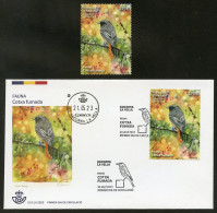 ANDORRA Correos (2023) Fauna Cotxa Fumada, Phoenicurus Ochruros, Black Redstart, Rougequeue Noir First Day Cover + Stamp - Collections