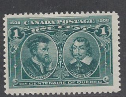 18995) Canada 1908 Quebec Mint Hinge * MH - Neufs
