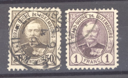 Luxembourg  :  Mi  63D-64D  (o)   Dentelé 11 ½ X 11 - 1891 Adolphe Voorzijde