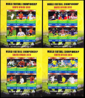 Nevis 2010 MNH 4 SS Of 6v, Football, Soccer, WC South Africa, Sports - 2010 – Südafrika