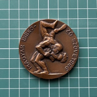 Medal Plaque Plakette PL000263 - Hungary Wrestling Association Paul Vincze 85g - Andere & Zonder Classificatie