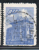 CHINA REPUBLIC REPUBBLICA DI CINA TAIWAN FORMOSA 1959 1960 CHU KWANG TOWER QUEMOY 20c USED USATO OBLITERE' - Gebraucht