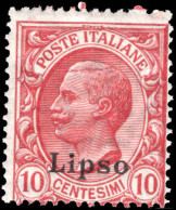 Lipso 1912-21 10c Rose-red Unmounted Mint. - Egée (Lipso)