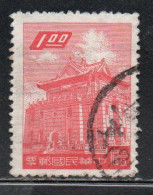 CHINA REPUBLIC REPUBBLICA DI CINA TAIWAN FORMOSA 1959 1960 CHU KWANG TOWER QUEMOY 1$ USED USATO OBLITERE' - Gebraucht