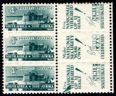 South Africa 1942-44 4d War Effort With Labels Lightly Mounted Mint. - Ungebraucht