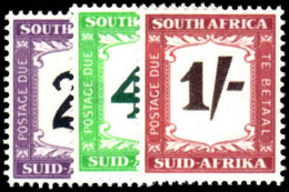 South Africa 1950-58 2d 4d And 1/- Postage Dues Unmounted Mint. - Ungebraucht