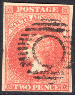 South Australia 1856-58 2d Red Four Margins Fine Used. - Usados