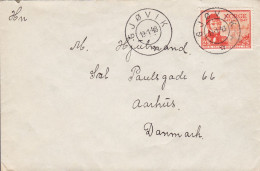 Norway Deluxe Cancel GJØVIK 1948 'Petite' Cover Brief Lettre AARHUS Denmark 25 Øre Eidsvoll Chr. M. Falsen Stamp - Lettres & Documents