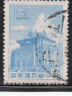 CHINA REPUBLIC REPUBBLICA DI CINA TAIWAN FORMOSA 1960 1961 CHU KWANG TOWER QUEMOY 2.50$ USED USATO OBLITERE' - Used Stamps