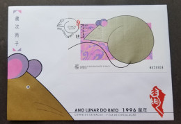 Macau Macao Year Of The Rat 1996 Mouse Chinese Zodiac Lunar (FDC) - Covers & Documents