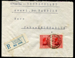 YUGOSLAVIA 1928 Registered Cover Franked With 1d Cancelled Surcharge X 6 (4 On Back).  Michel 212 - Covers & Documents