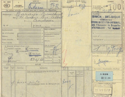 Postcolli - Colis Postaux - 100 - SIMCA Belgique - Waterloo Division Importation - Distribution - Dokumente & Fragmente