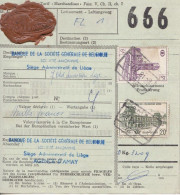 Postcolli - Colis Postaux - 666 - Banque De Huy Lakstempel - Cachet De Cire - Wax Seal - Lacksiegel - Documents & Fragments