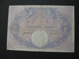 50 Cinquante Francs "BLEU ET ROSE"  19-5-1913   **** EN ACHAT IMMÉDIAT  **** - 50 F 1889-1927 ''Bleu Et Rose''
