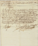 1786 De Marseille Mattel Neveux Sign. Maçonnique  Pour Roux Frères Négociants CHAPELIERS Dieulefit  Drome V.HISTORIQUE - ... - 1799
