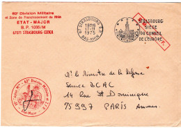 67543 - Frankreich - 1975 - MilitaerDienstBf D 62.Division STRASBOURG - ... -> Paris - Covers & Documents