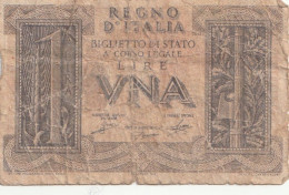 BANCONOTA -   1 LIRA BIGLIETTO DI STATO FASCIO 14/11/1939 - Italia – 1 Lira