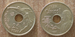 Espagne 25 Pesetas 1991 Carlos Commemo Jeux Olympique 1992 Argent Que Prix + Port Coin Paypal Crypto OK - 25 Pesetas