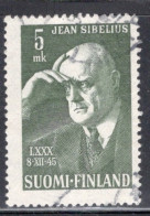 Finland 1945 A Single Stamp Issued For The 80th Anniversary Of The Birth Of Jean Sibelius In Fine Used - Usati