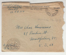 American Expeditionary Forces - YMCA Letter Cover Posted 1919 - Censored B230701 - Otros & Sin Clasificación