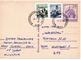 67609 - Österreich - 1978 - S2,50 Landschaften GAKte M ZusFrankatur BahnpostStpl MAUTERNDORF-UNZMARKT -> Westdeutschland - Lettres & Documents