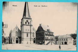 * Bilzen - Bilsen (Limburg) * Kerk En Stadhuis, église Et Hotel De Ville, Grand'place, Animée, Old, Rare - Bilzen