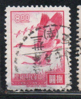 CHINA REPUBLIC REPUBBLICA DI CINA TAIWAN FORMOSA 1966 1967 FLYING GEESE 8$ USED USATO OBLITERE' - Used Stamps