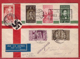 ITALIE LETTRE SEJOUR DU CHANCELIER ALLEMAND DE 1938 DE ROME POUR HAMBOURG ALLEMAGNE - Marcophilie (Zeppelin)