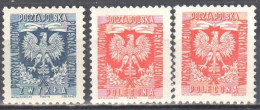 Poland 1954 - Official Stamps - Mi.27A-28A,C - MNH(**) - Dienstzegels