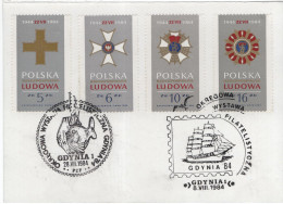 Poland Polska 1984 40th Anniversary Of The Preople's Republic Of Poland, Cancled In Gdynia, Ship Ships Fish Fishes - Libretti