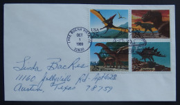 1989 USA-Prehistoric Animals Uncacheted FDC - 1981-1990