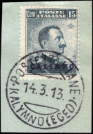 Calimno 1912-21 15c Slate Fine Used On Piece. - Aegean (Calino)
